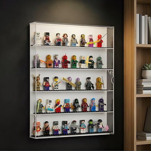 حافظة عرض صغيرة الحجم لـ Lego - خزانة حائط من الأكريليك، صندوق عرض على شكل مكعبات بناء مقاوم للغبار للمقتنيات (1، متوسط) in Kuwait