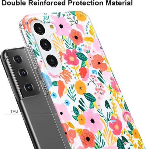 حافظة J.west Galaxy S21 5G 6.2 بوصة، لامعة فاخرة وشفافة شفافة أوبال لؤلؤية رقيقة تصميم لامع طباعة جرافيك غطاء سيليكون ناعم للنساء الفتيات حافظة هاتف واقية رفيعة من مادة TPU ملونة in Saudi Arabia