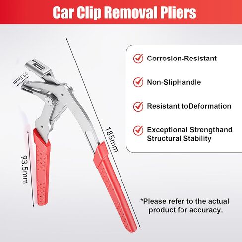 Car Clip Pliers & Trim Removal Tool,Spring-Loaded Fastener Remover Tool with Non-Slip Grip,Professional Multi-Functional Panel Removal Pliers for Car Interior, Door Panel Disassembly Without Damage in Kuwait