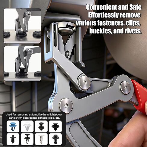 Car Clip Pliers & Trim Removal Tool,Spring-Loaded Fastener Remover Tool with Non-Slip Grip,Professional Multi-Functional Panel Removal Pliers for Car Interior, Door Panel Disassembly Without Damage in Kuwait