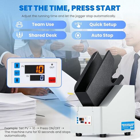 Mxmoonant Desktop Paper Jogger 70 مم، سعة كبيرة 500 ورقة، لوحة تحكم رقمية، حجم A4/Letter/A5 لتشطيب الورق للمكتب in Kuwait