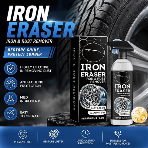 Iron Eraser Iron and Rust Remover Spray, Iron Powder Fallout Cleaner for Automotive Paint & Wheels, Professional Surface Decontamination, 2PCS in Kuwait