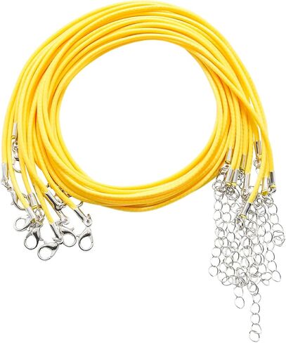 10 Pcs 2.0mm Leather Necklace Cords with Clasp,Waxed Cords,Necklace Ropes for Pendants and Jewelry Making(Black) in Kuwait