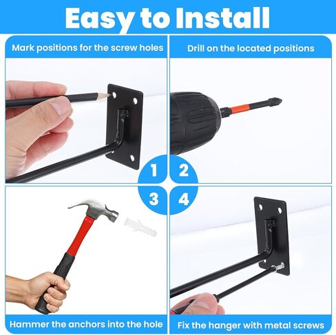 6Pcs Helmet Hanger, Wall Mount Motorcycle Helmet Rack, Ball Hat Rack, Sturdy Steel Wall Mount, Multifunctional Display Hook Stand for Cap Hat Wig Riding Jacket Coat in Kuwait