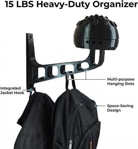 Helmet Dryer and Motorcycle Helmet Wall Mount with Ventilation Fan, Rechargeable Helmet Rack Wall Mount Gear Hook, Helmet Cleaner Storage for Football, Hockey & Firefighter Helmets in Kuwait