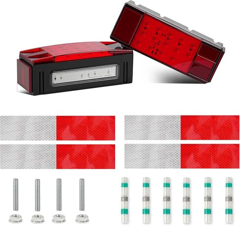 2 قطعة مجموعة غاطسة منخفضة المظهر مستطيلة LED للمقطورة ضوء الذيل إيقاف الانعطاف مجموعة أضواء الجري مختومة لشاحنة مقطورة القارب البحرية 12 فولت IP67 مقاومة للماء in Kuwait