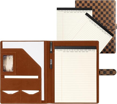 Professional Padfolio Portfolio Binder, Leather Business Portfolio Organizer for Men & Women, Includes File Pockets, Card Holders, Pen Loop & Resume Holder for Interviews in Kuwait
