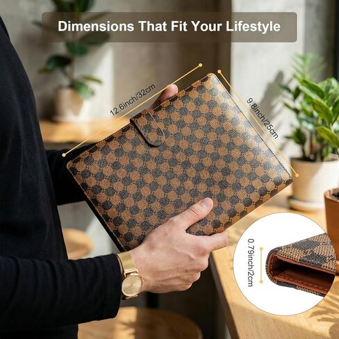 Professional Padfolio Portfolio Binder, Leather Business Portfolio Organizer for Men & Women, Includes File Pockets, Card Holders, Pen Loop & Resume Holder for Interviews in Kuwait