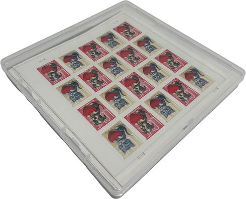 Square Sheet Stamps Protectors,Sheet of 20 Stamps Storage Case,Booklet of 20 Postage Stamps Holder,Storage Case for Sheet of 20 Stamps (Not Included Stamps) in Kuwait