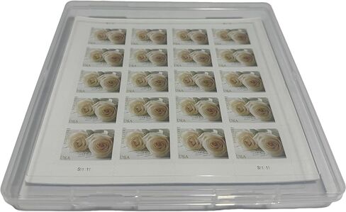 Square Sheet Stamps Protectors,Sheet of 20 Stamps Storage Case,Booklet of 20 Postage Stamps Holder,Storage Case for Sheet of 20 Stamps (Not Included Stamps) in Kuwait