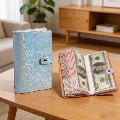كتاب تخزين الأوراق النقدية ذو سعة كبيرة مقاس A6 - 50 صفحة تحتوي على 100 ورقة نقدية - ألبوم جامعي احترافي للطوابع والبطاقات أزرق in Kuwait