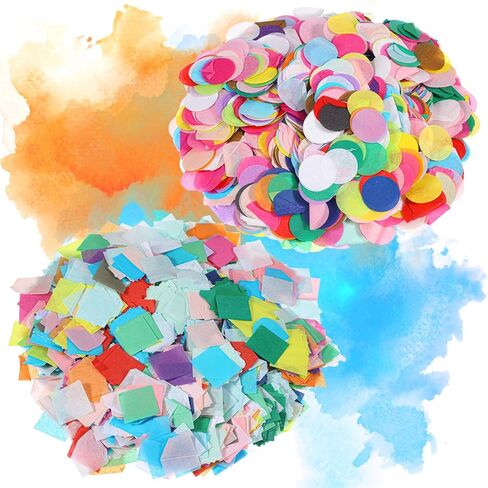 16000 Pcs Bleeding Tissue Paper 1 Inch Squares and Round Watercolor Bleeding Paper for Art Wet Strength Tissue for DIY Projects Scrapbooking Greeting Cards (Multicolor) in Kuwait
