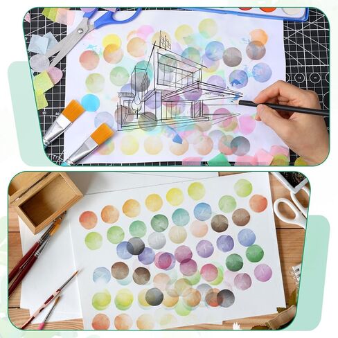16000 Pcs Bleeding Tissue Paper 1 Inch Squares and Round Watercolor Bleeding Paper for Art Wet Strength Tissue for DIY Projects Scrapbooking Greeting Cards (Multicolor) in Kuwait