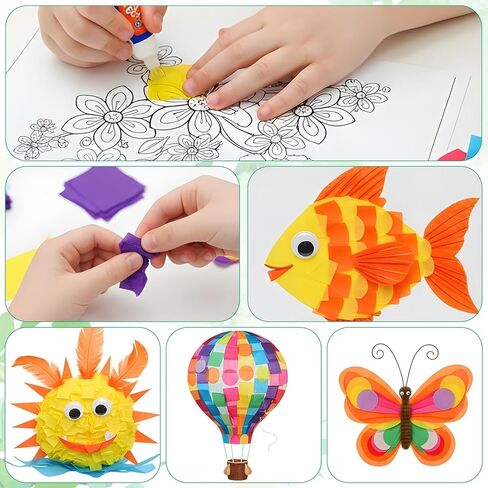 16000 Pcs Bleeding Tissue Paper 1 Inch Squares and Round Watercolor Bleeding Paper for Art Wet Strength Tissue for DIY Projects Scrapbooking Greeting Cards (Multicolor) in Kuwait