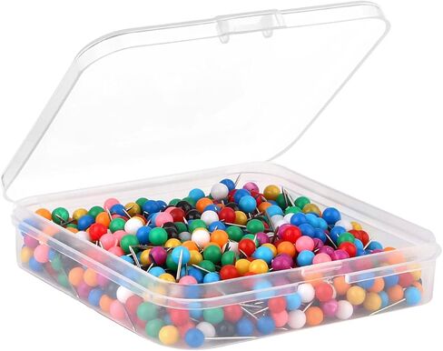 Push Pins Map Tacks 1/8-Inch Assorted Color Beads Head Map Marking Push Pins,500-count (White) in Saudi Arabia