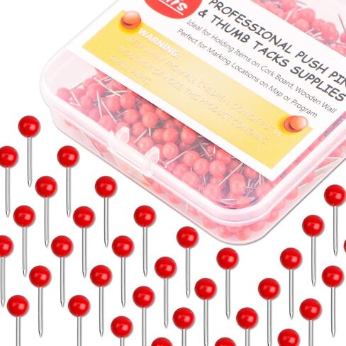 Push Pins Map Tacks 1/8-Inch Assorted Color Beads Head Map Marking Push Pins,500-count (White) in Saudi Arabia