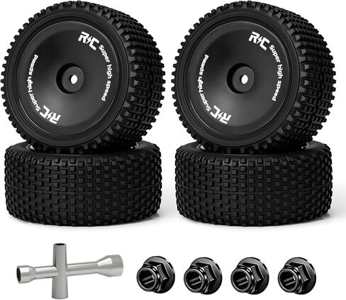 Hosim 4pcs 12mm Hex Wheels & Tires All-Terrain Tires for 1/14 RC Truck, Traxxas, ARRMA Mojave GROM,MJX Hyper Go 14301 14302 14303,Tamiya Kyosho HPI, Hosim M12 M13 M14 Rubber Wheels Replacement in Saudi Arabia