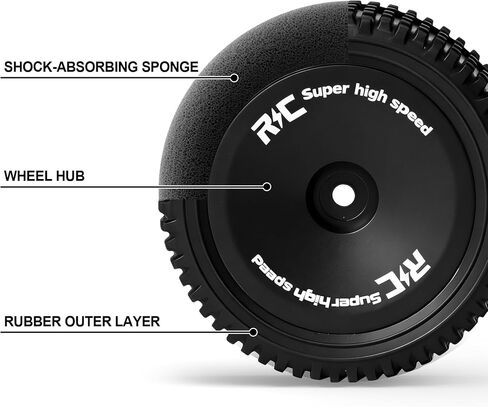 Hosim 4pcs 12mm Hex Wheels & Tires All-Terrain Tires for 1/14 RC Truck, Traxxas, ARRMA Mojave GROM,MJX Hyper Go 14301 14302 14303,Tamiya Kyosho HPI, Hosim M12 M13 M14 Rubber Wheels Replacement in Saudi Arabia