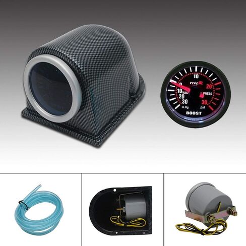 MASO 2″52mm Universal Turbo Boost Pressure Pointer Gauge Meter Smoked Dials 30PSI POB LED Kits Car Instrument UK in Kuwait