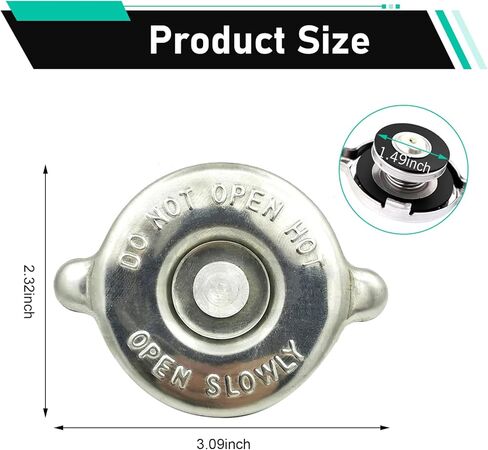 غطاء مشعاع 16PSI، غطاء مانع تسرب المحرك من الفولاذ المقاوم للصدأ، غطاء مشعاع مقاوم للصدأ والتسرب، لختم دائم لمبرد المحرك، غطاء خزان مياه آمن عالمي، لمعظم السيارات (فضي) in Kuwait