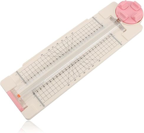 Paper Cutter for Craft, 4-in-1 Paper Trimmer, Multi-Function Scrapbooking Tool with Straight, Wave, Perforated & Creasing Blades for Craft Paper,Cardstock, Coupon, Label, Photo(Color:Pink) in Kuwait