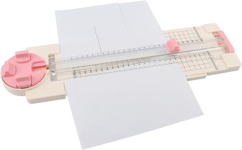 Paper Cutter for Craft, 4-in-1 Paper Trimmer, Multi-Function Scrapbooking Tool with Straight, Wave, Perforated & Creasing Blades for Craft Paper,Cardstock, Coupon, Label, Photo(Color:Pink) in Kuwait