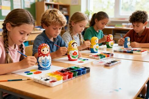 MAGIKON Set of 6 Cutie Nesting Dolls Matryoshka Madness Doll, Easy to Open (Unpainted, 6-Layer) in Kuwait