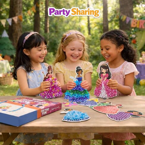 PoKraft Magical Princesses Poke Art، مجموعة أدوات حرفية ورقية مع حقيبة هدايا، متعة خالية من الفوضى للأطفال من سن 3 إلى 9 سنوات، ألعاب ألعاب أنشطة يدوية ملونة، هدايا عيد ميلاد مثالية للفتيات، بناء المهارات الحركية الدقيقة in Kuwait