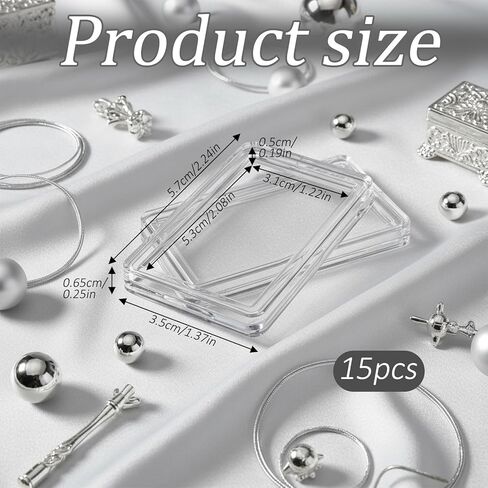 15 PCS 1 oz Silver Bar Holder Case, Clear Gold Bar Storage Box Acrylic Bars Holder Capsule Storage Container Box 1 Ounce Silver Bars in Kuwait