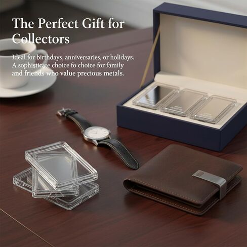 15 PCS 1 oz Silver Bar Holder Case, Clear Gold Bar Storage Box Acrylic Bars Holder Capsule Storage Container Box 1 Ounce Silver Bars in Kuwait