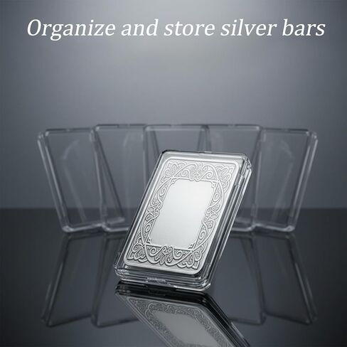15 PCS 1 oz Silver Bar Holder Case, Clear Gold Bar Storage Box Acrylic Bars Holder Capsule Storage Container Box 1 Ounce Silver Bars in Kuwait