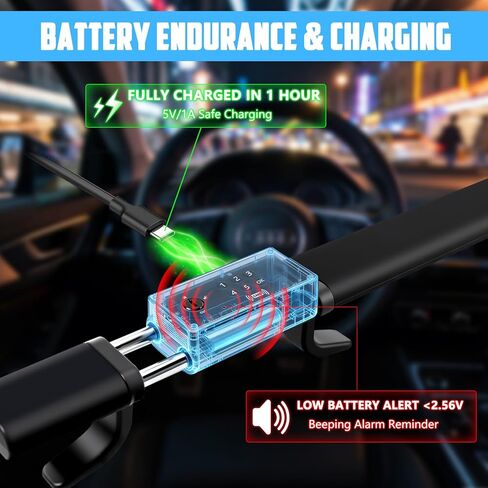4 in 1 Password Steering Wheel Lock, Supports Mobile NFC Unlocking, Universal Adjustable Car Wheel Lock Double Hook Locks Anti-Theft Car Device, Vehicles with Keys & NFC Cards in Kuwait