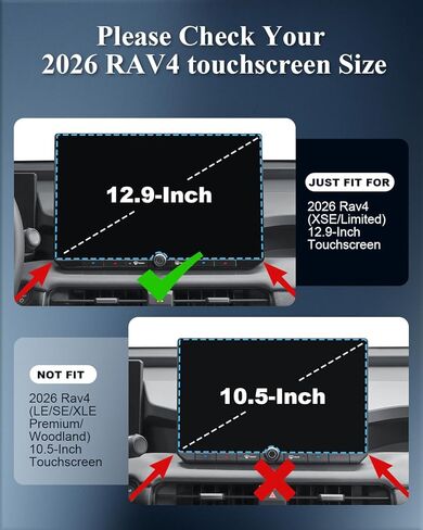 BIBIBO 2Pcs Matte Anti-Glare for New 2026 RAV4 Screen Protector 2026+ Toyota RAV4 (XSE/Limited) 12.9" Navi+12.3" Dash [Tempered Glass Anti-Scratch Lessen Fingerprints] 2026 RAV4 Accessories in Kuwait