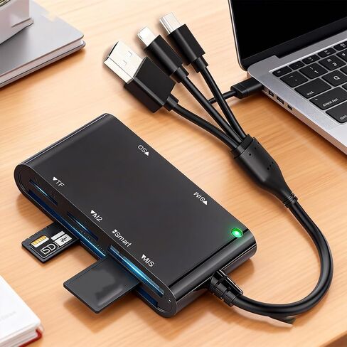 ordinarYone USB/Type C to MS Card Reader 6 Slot Card Adapter USB/Type C Reader Simultaneously Read for Mobile Laptop in Kuwait