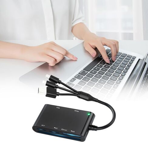 ordinarYone USB/Type C to MS Card Reader 6 Slot Card Adapter USB/Type C Reader Simultaneously Read for Mobile Laptop in Kuwait