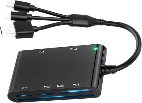ordinarYone USB/Type C to MS Card Reader 6 Slot Card Adapter USB/Type C Reader Simultaneously Read for Mobile Laptop in Kuwait