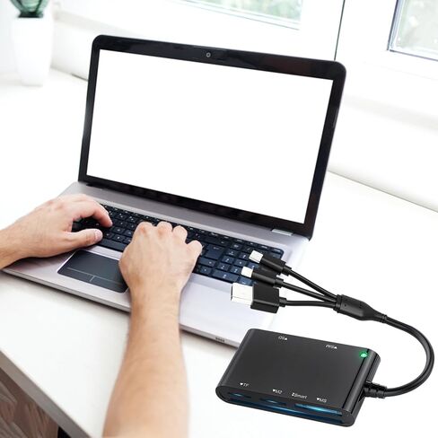 ordinarYone USB/Type C to MS Card Reader 6 Slot Card Adapter USB/Type C Reader Simultaneously Read for Mobile Laptop in Kuwait