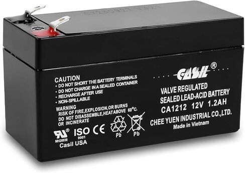 Casil 12V 1.2Ah Replacement Battery Compatible with ADI/Ademco 484 Security System, Technacell TC1212 Emergency Light in Kuwait