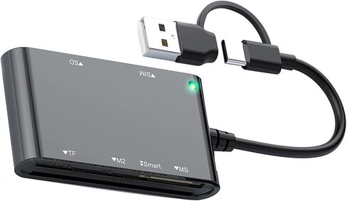 ordinarYone Two Interfaces USB C and USB A Intelligent Card Reader Plugs and Play Design For Computers Tablets and Desktops in Kuwait