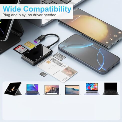 ordinarYone Two Interfaces USB C and USB A Intelligent Card Reader Plugs and Play Design For Computers Tablets and Desktops in Kuwait
