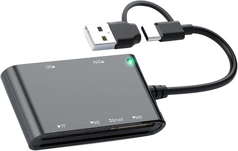 ordinarYone Two Interfaces USB C and USB A Intelligent Card Reader Plugs and Play Design For Computers Tablets and Desktops in Kuwait