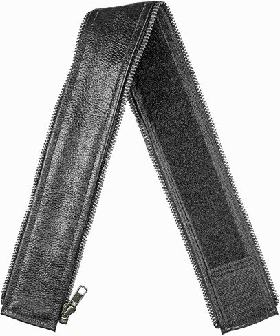 Daniel Smart Black Genuine Leather Universal Vest Panel Expander with Silver Aluminum Zip for Men and Women in Kuwait