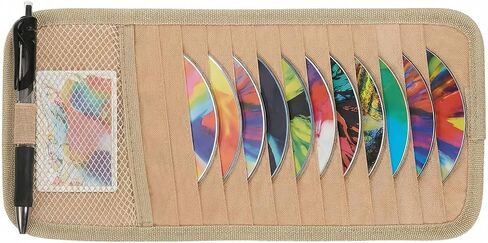 Cd Car Holder, Multi-Pocket Car Cd Organizer, Securely Mounted Car Visor Cd Holder for Organized Storage and Easy Access While Driving in Kuwait
