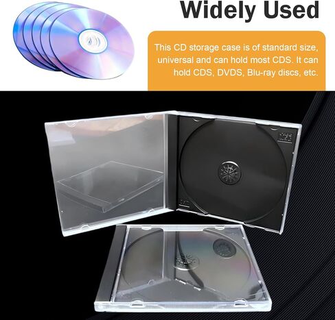 5 قطع من حافظات الأقراص المضغوطة الشفافة القياسية للسيارة، حقيبة تخزين DVD شفافة سميكة مع صينية، حامل أقراص من البلاستيك الصلب المضاد للخدش، ملحق حماية الأقراص المضغوطة للسيارة والمنزل (أسود) in Kuwait