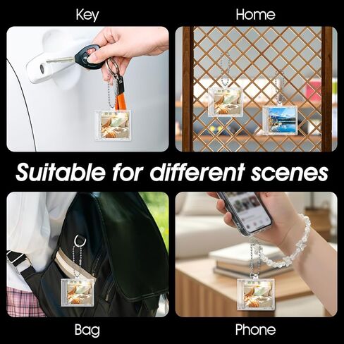 48 Pcs Mini Cd Keychain Album Cases Plastic Cd Cases Clear DVD Cover Bulk DVD Jewel Keyring Music Blank Mini Compact Disc Holder Pendant Personalized for DIY Backpack Hanging Decor Gifts in Kuwait