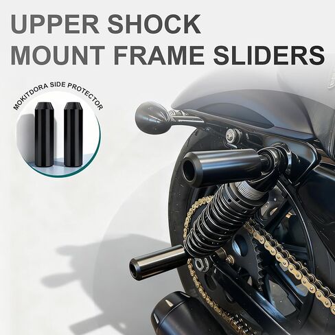 MoKitDora 5.98 بوصة Sportster الجزء العلوي من الصدمات إطار حماية مضاد للصدمات لـ 2004-2022 Harley XL 883 1200 XR1200 Iron Nightster Roadster، أسود in Kuwait
