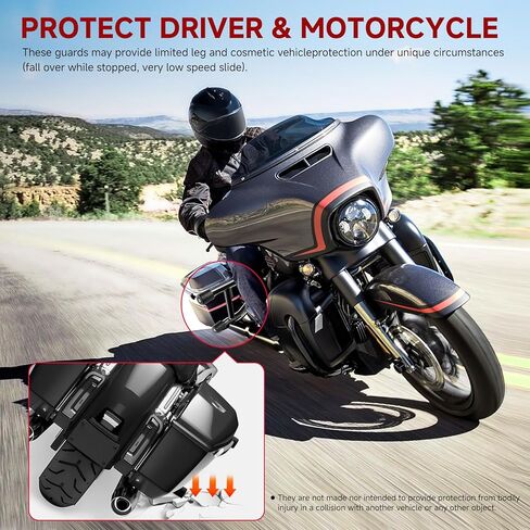 DREAMIZER Street Glide Road Glide Saddlebag Guard Crash Bar with Support Rails Compatible with Harley FLTRX FLHX FLHXU FLTRXSE FLHXSE FLTRXSTSE 2023-2025 in Kuwait