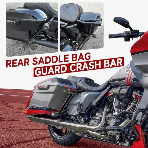 DREAMIZER Street Glide Road Glide Saddlebag Guard Crash Bar with Support Rails Compatible with Harley FLTRX FLHX FLHXU FLTRXSE FLHXSE FLTRXSTSE 2023-2025 in Kuwait
