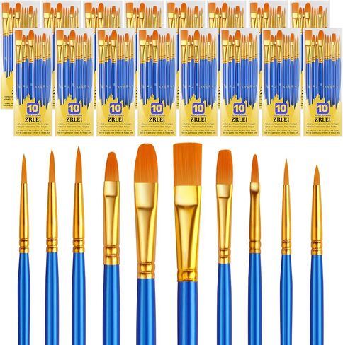 Paint Brushes Set, 70Pcs Round Pointed Tip Artist Paintbrushes for Acrylic Painting Oil Watercolor Canvas Boards Rock Body Face Nail Art, Halloween Pumpkin Ceramic Crafts Supplies，Blue in Saudi Arabia