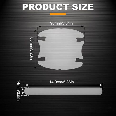 8Pcs Waterproof Car Door Handle and Rear View Mirror Scratch Protector Sticker, Transparent Bumper Trim Guard Sticker, Universal for Most Car in Kuwait